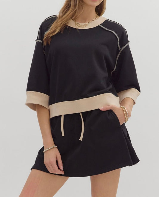 Black and Cream T-Shirt