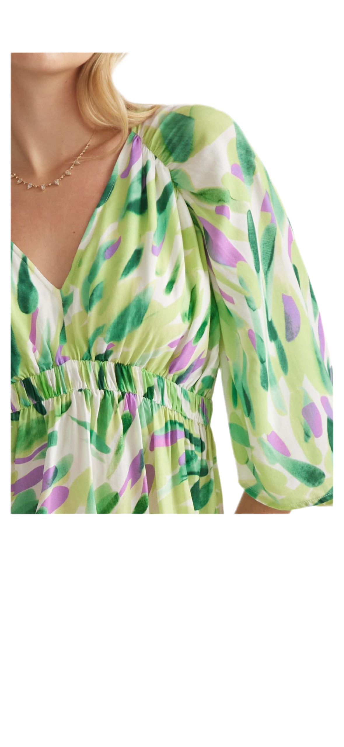 Green Loose Sleeve Blouse