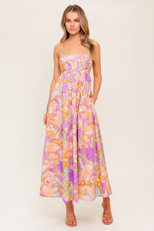 A printed woven midi dress - ID22419