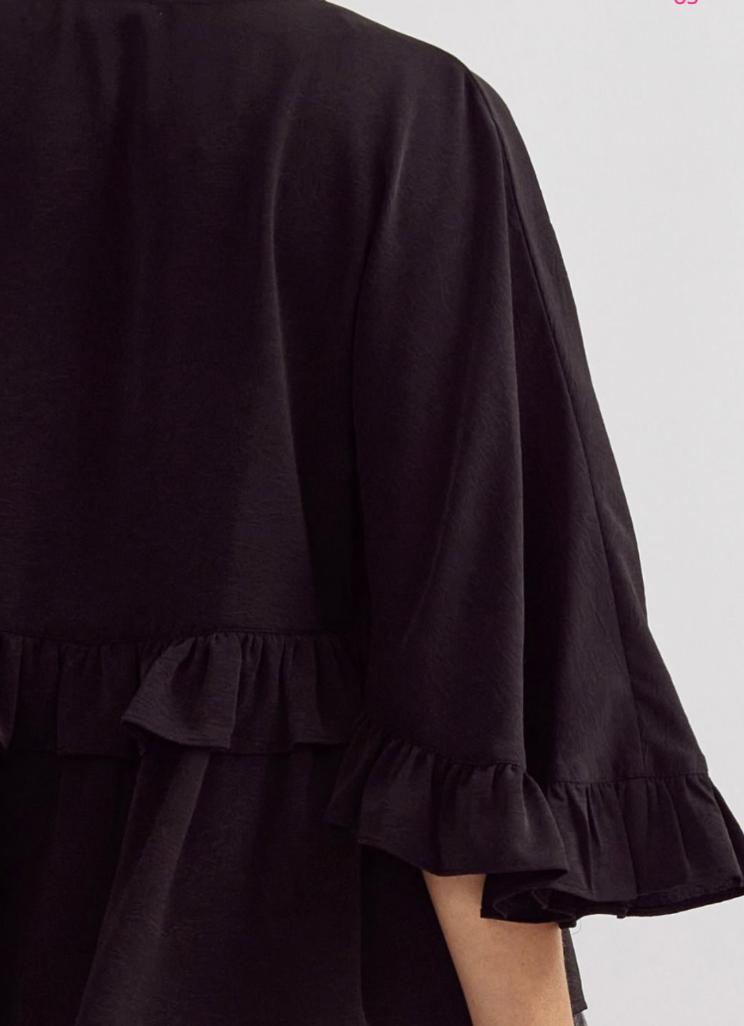 Black Ruffled Top