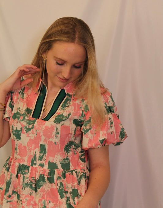 Peach Brush Stroke Top