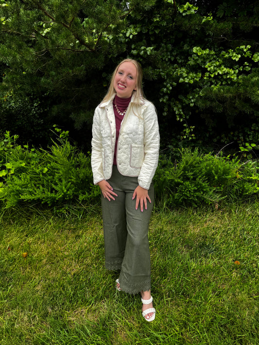 Cream Quilted Jacket