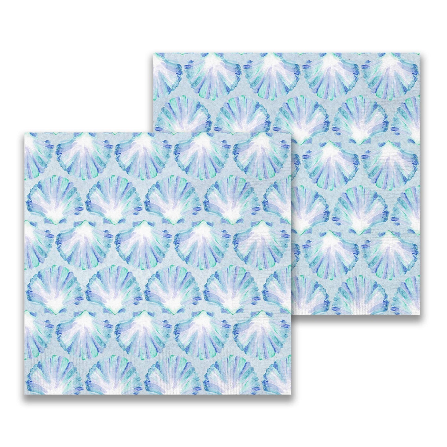 Blue Scallop Shells Cocktail Napkin