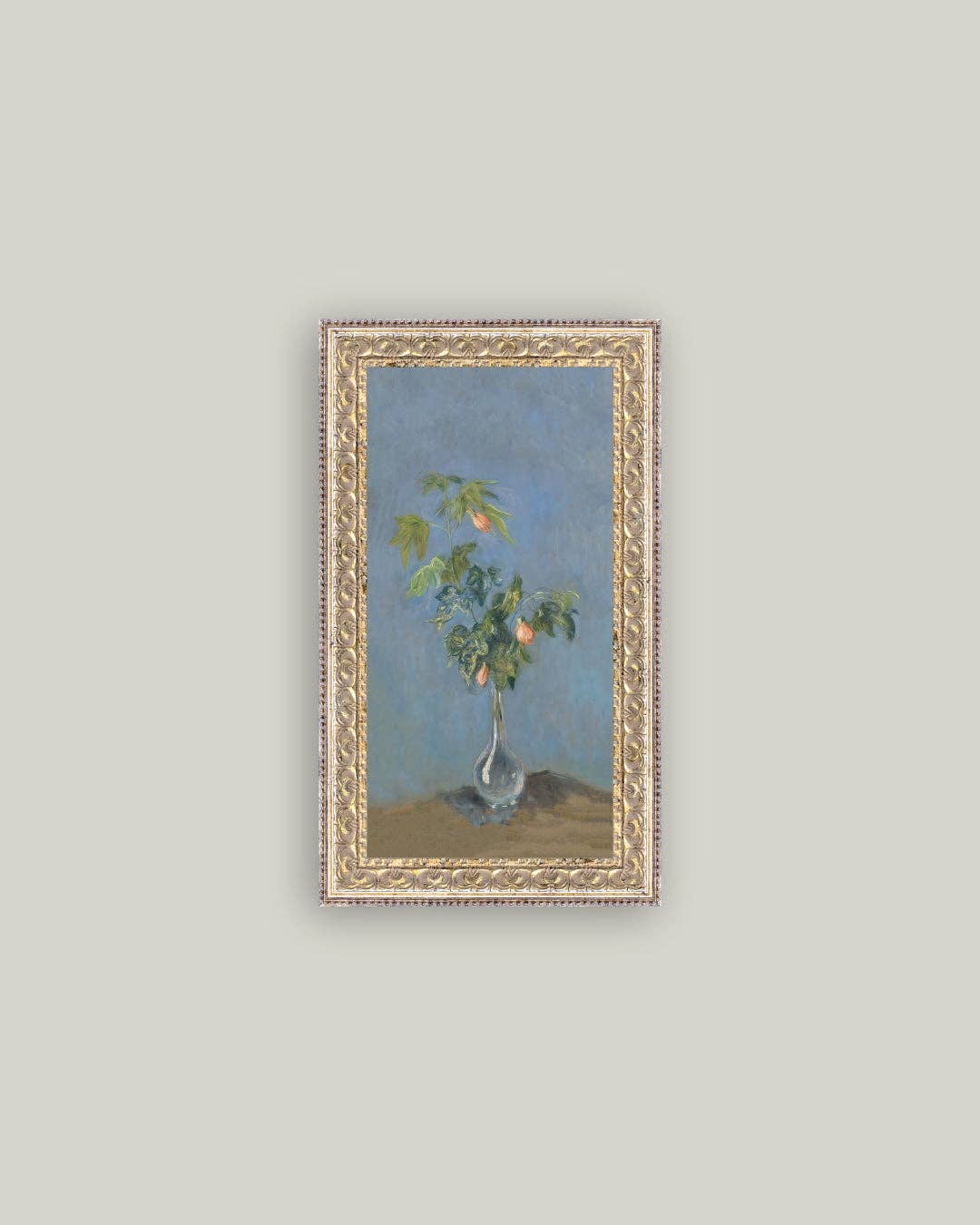 Flowers in a Glass Vase Framed Antique Art