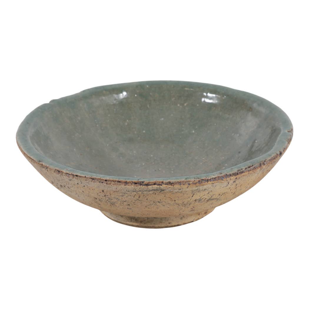 Decorative Bowl - Green/Brown Terracotta Two-Tone, 12 in.
