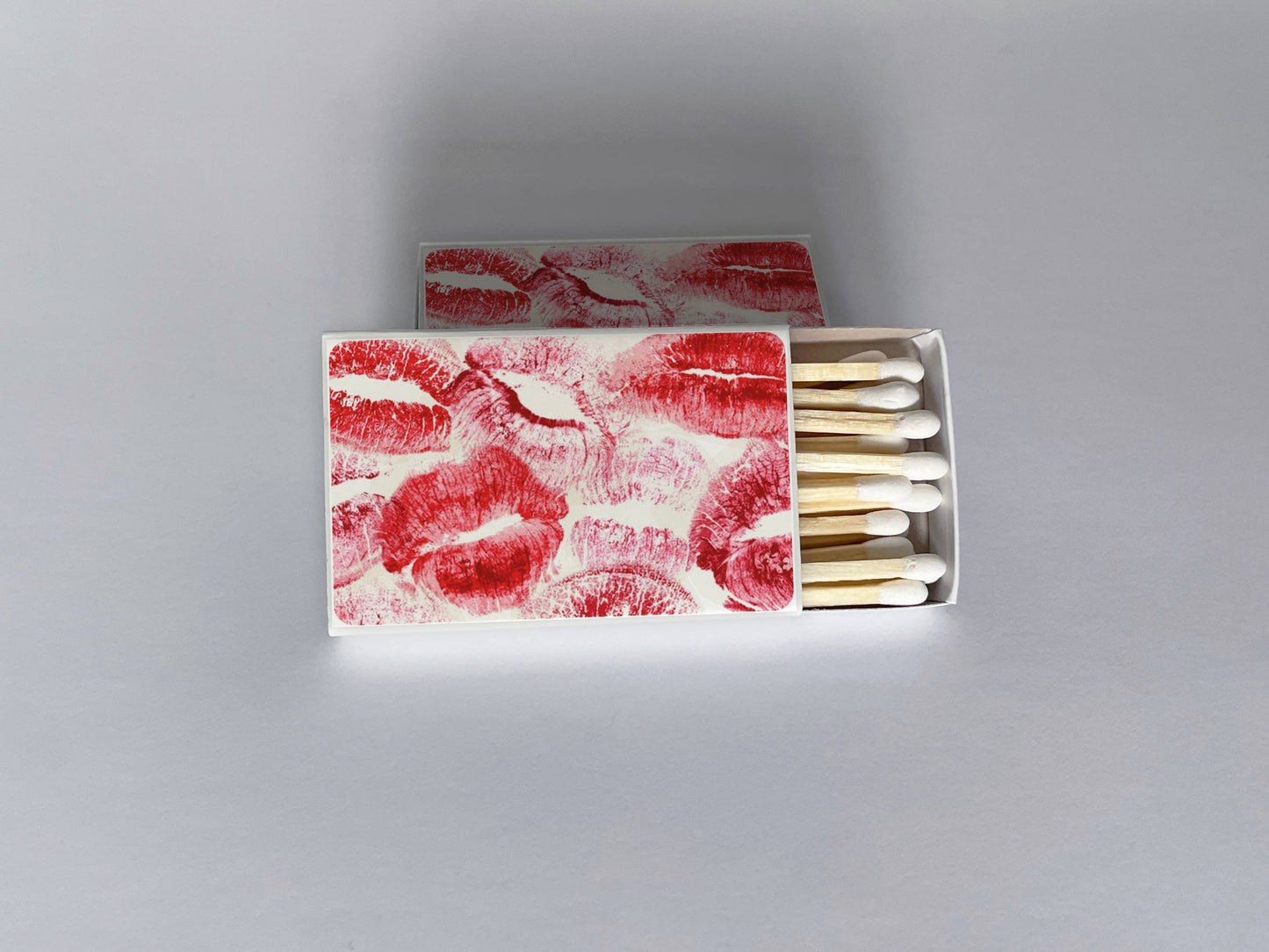 Kisses Lipstick Kiss Marks Red and Pink Matchbook