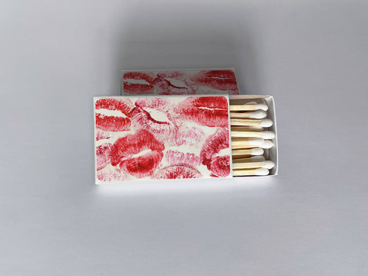 Kisses Lipstick Kiss Marks Red and Pink Matchbook