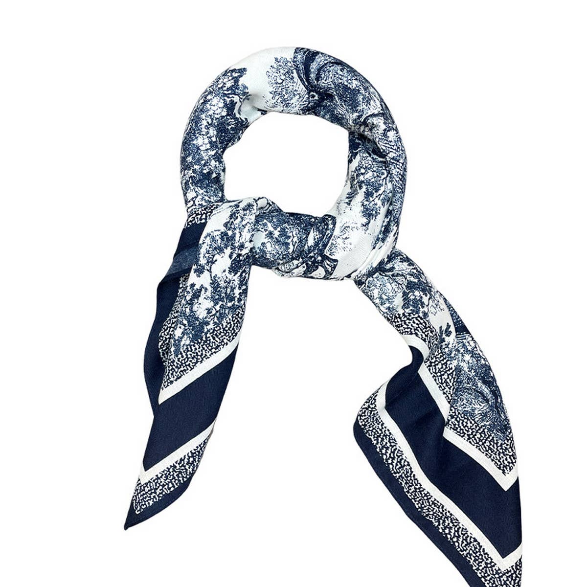 Ink Art Velvet Scarf – Winter Square Shawl 90cm_CWASC0888