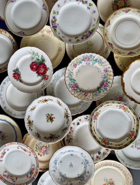 Vintage Mismatched China Dessert Plates