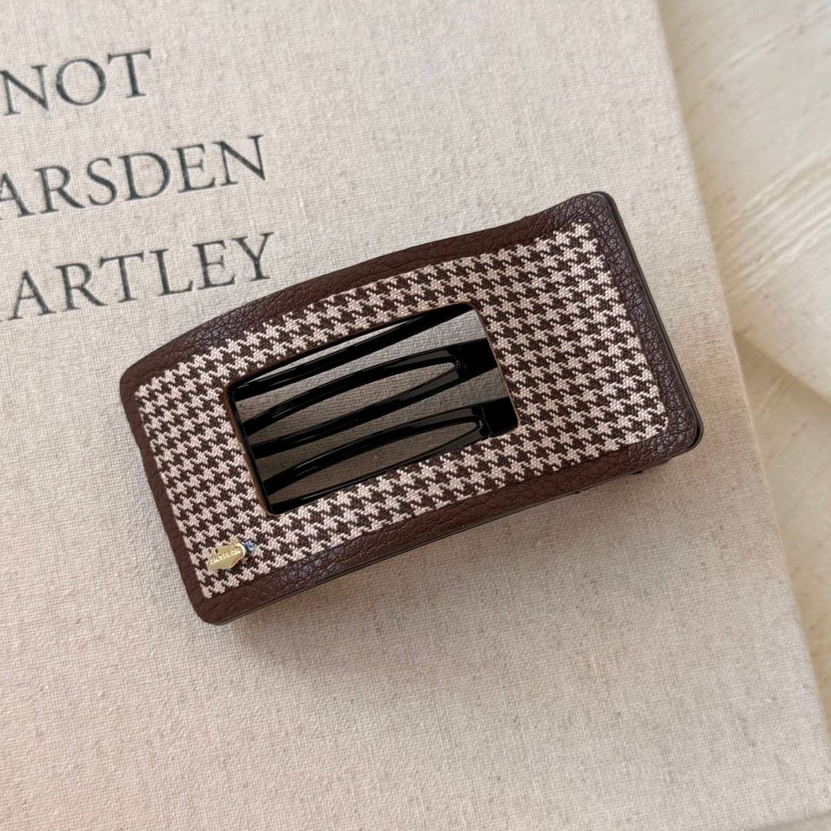 Leopard Houndstooth Hair Clip Chic Side Pin_CWAHA07916