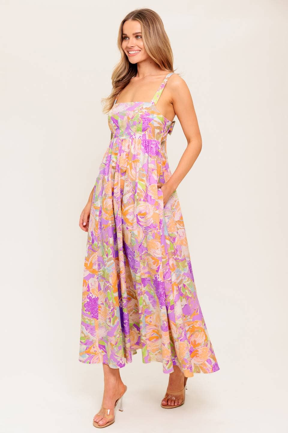 A printed woven midi dress - ID22419