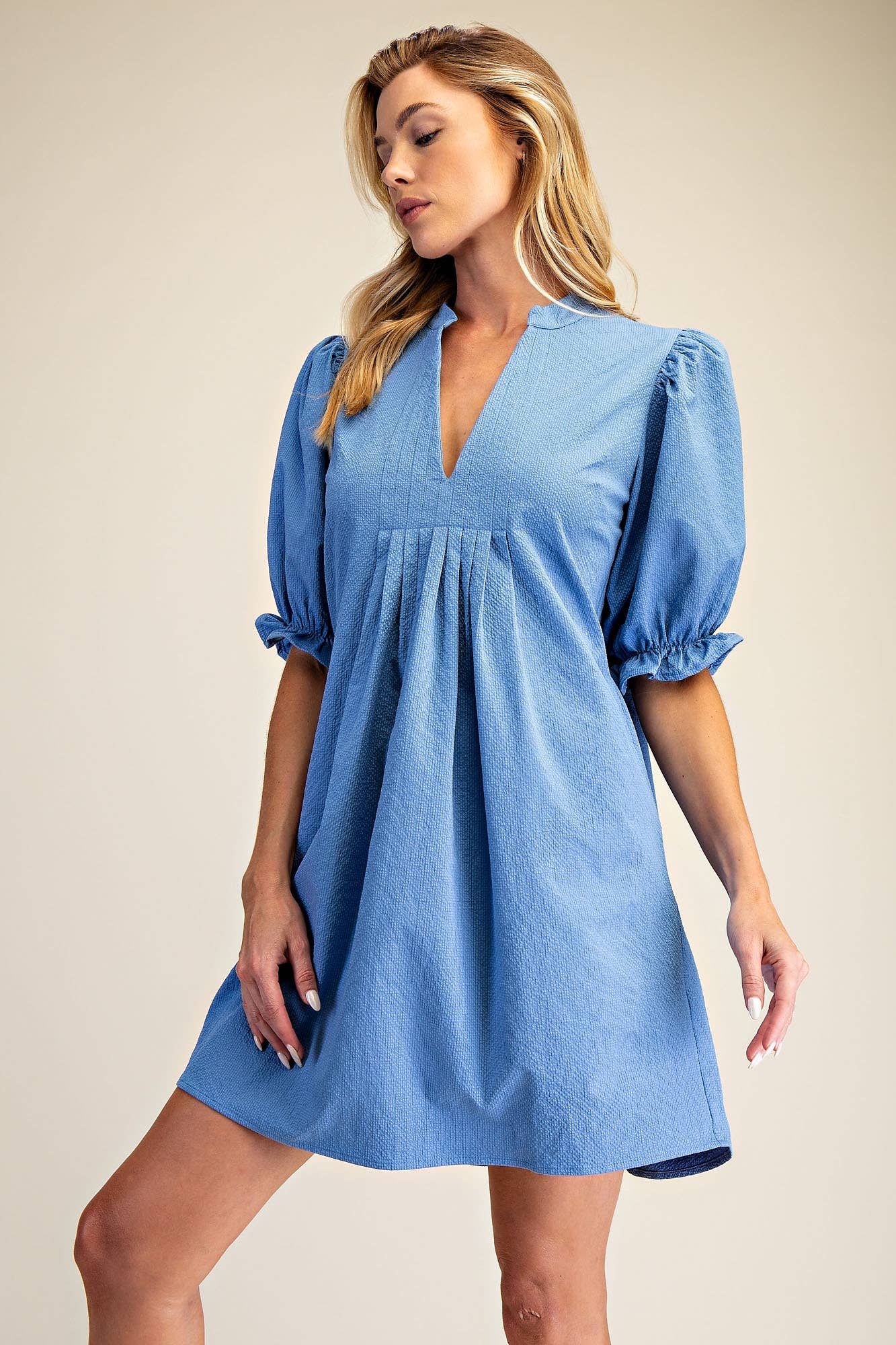 Puff Sleeve Mini Dress