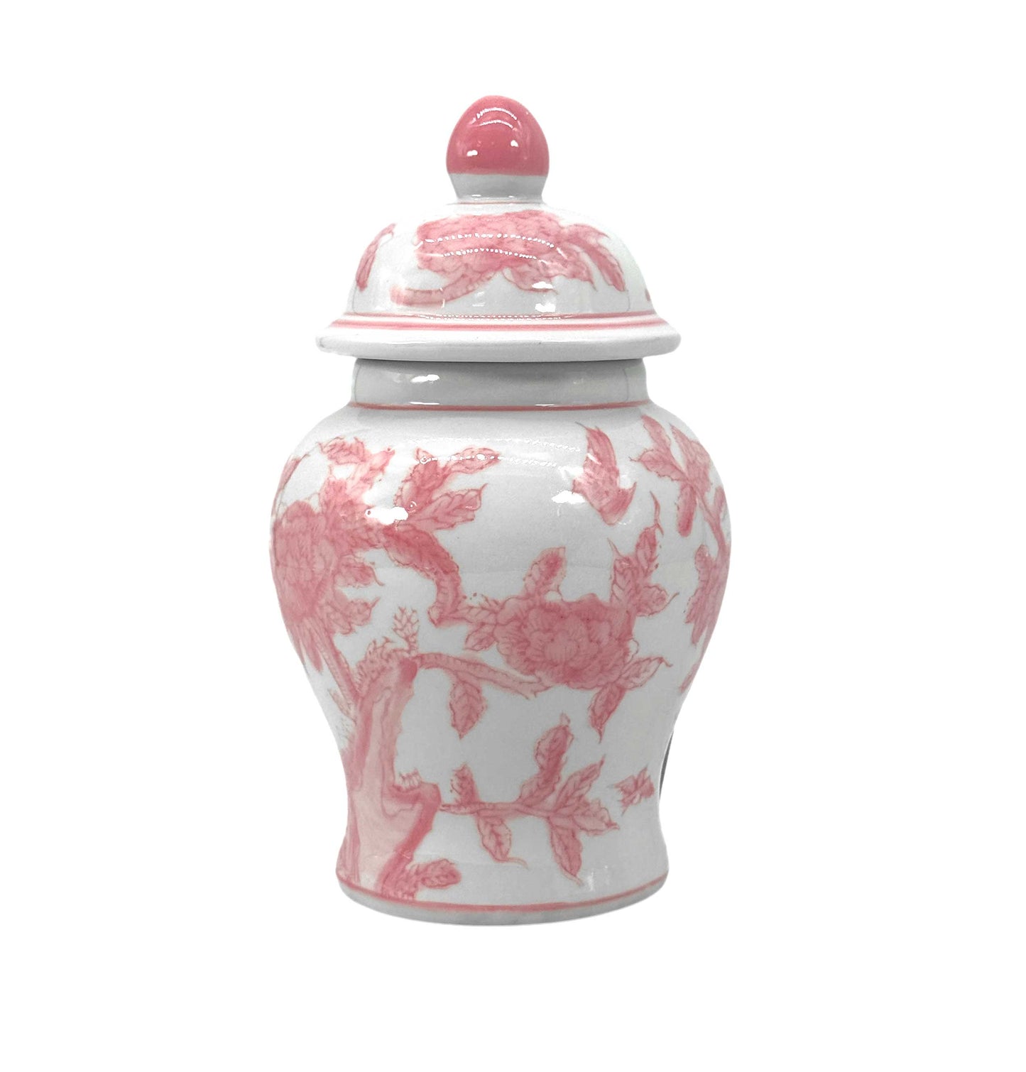 Small Chinoiserie Ceramic Decorative Tea & Ginger Jar 8"