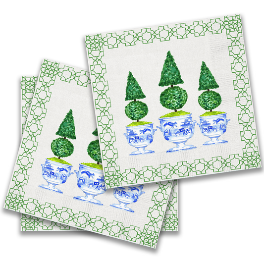 French Topiary Cocktail Napkin