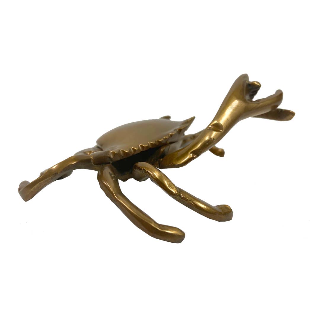Antiqued Brass Blue Crab Tabletop Decor | Home accents