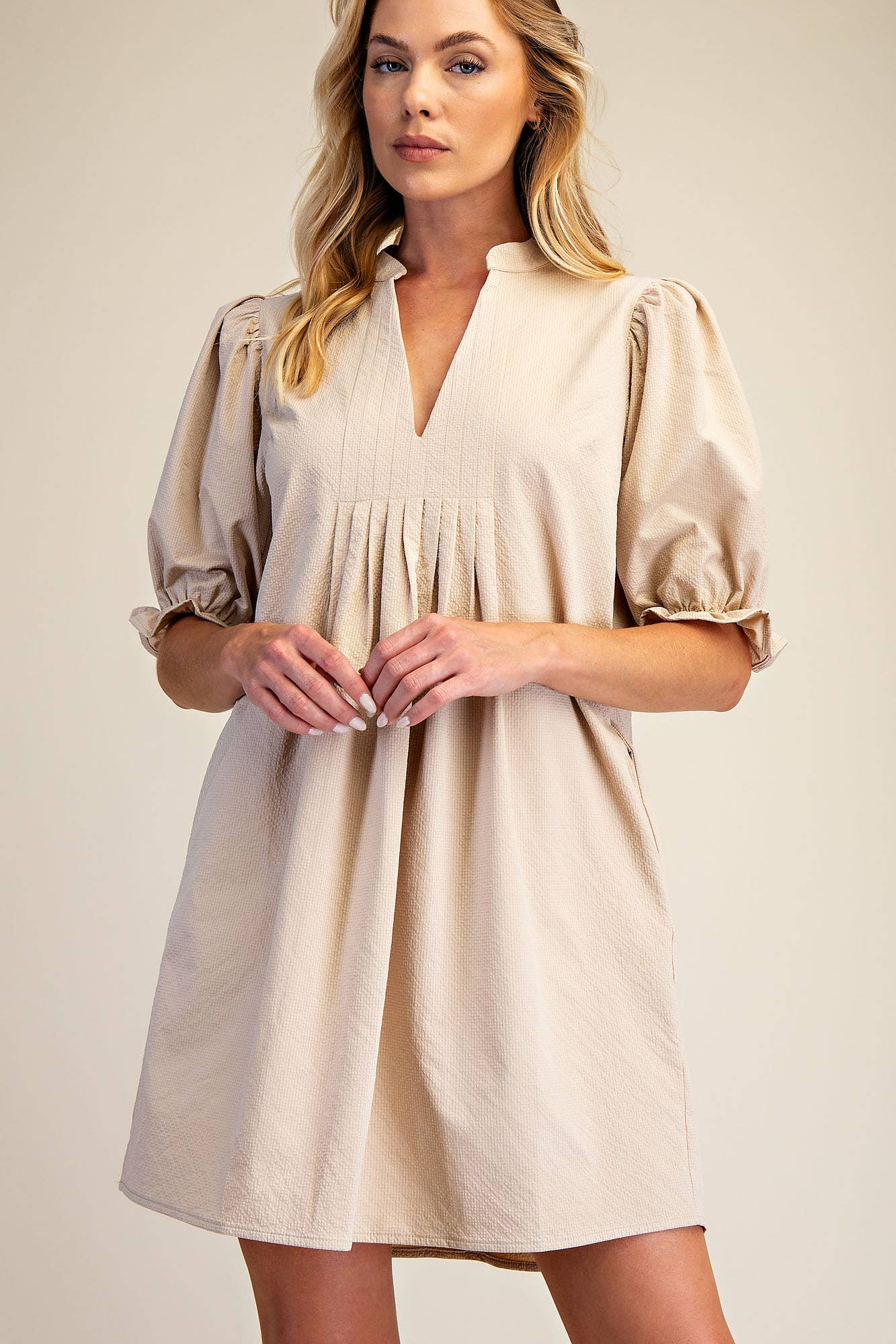 Puff Sleeve Mini Dress