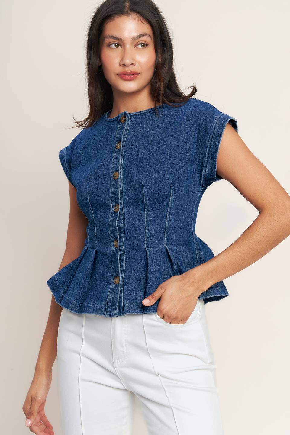 A washed denim top - IT14088