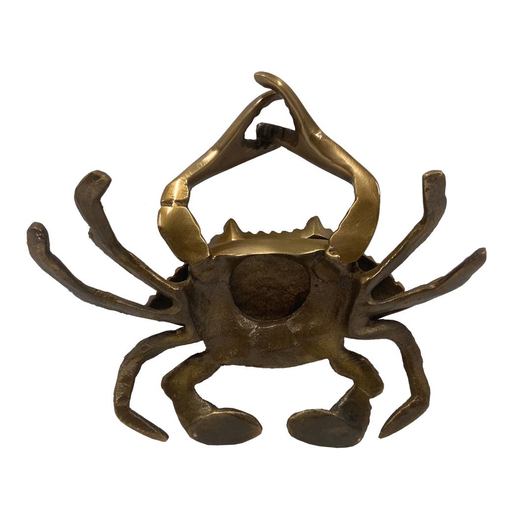 Antiqued Brass Blue Crab Tabletop Decor | Home accents