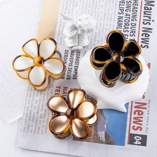Vintage Floral Claw Clip for Ponytail & Half Bun_CWAHA07285