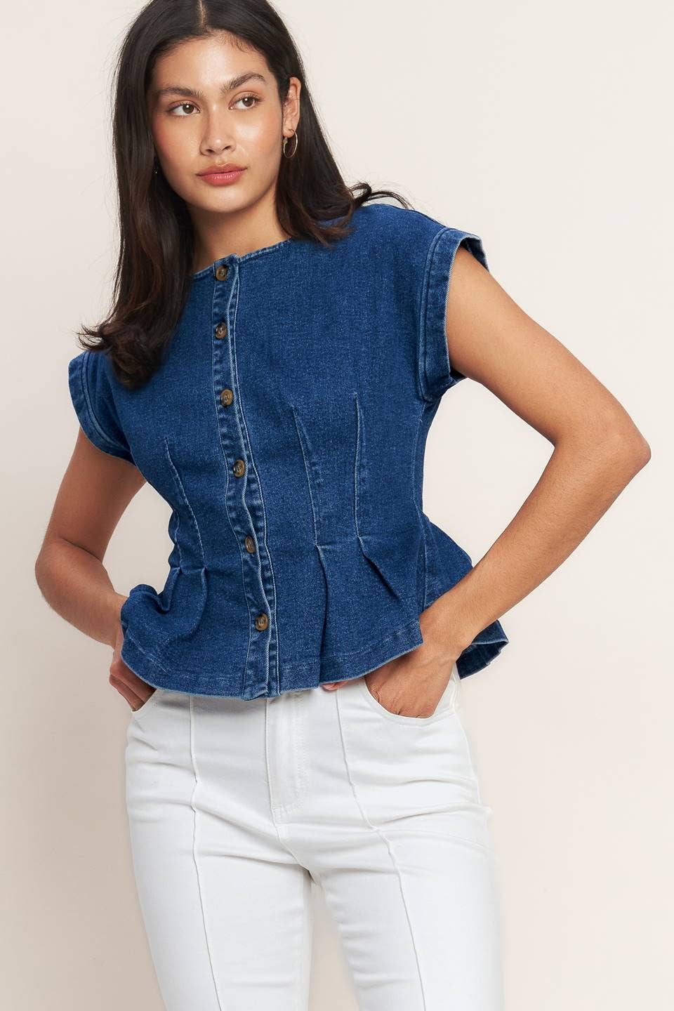 A washed denim top - IT14088