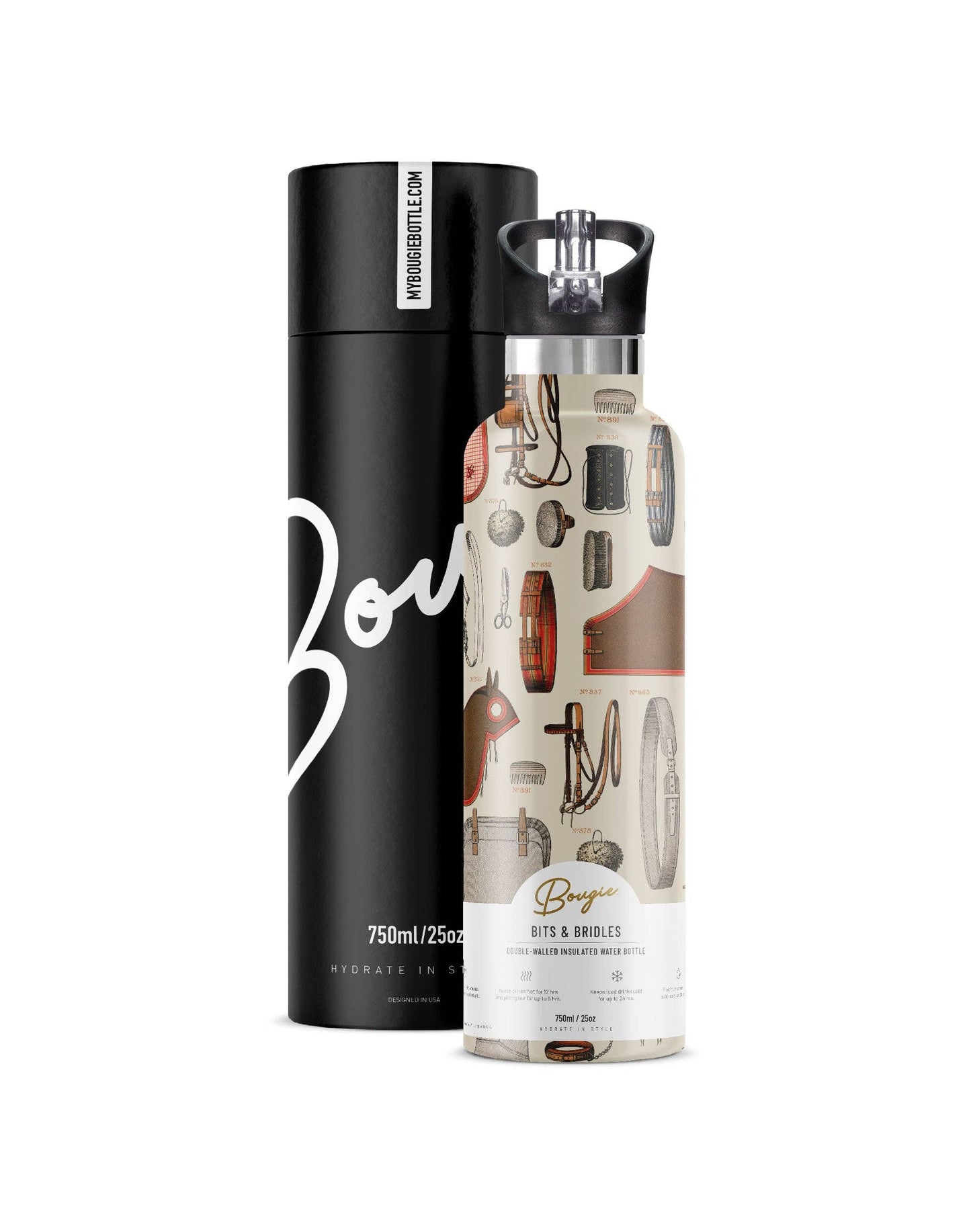 Bits and Bridles |  25oz. Insulated Flask Water Bottle